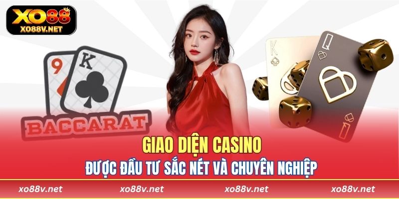 Giao diện casino tại nền tảng XO88 được đầu tư sắc nét và chuyên nghiệp.