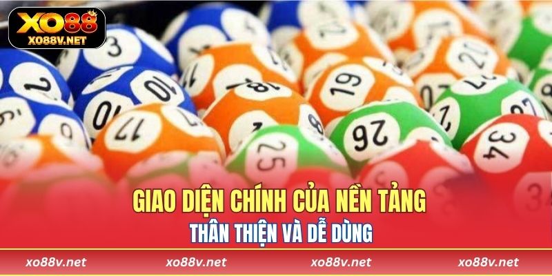 Giao diện chính của nền tảng xổ số trực tuyến XO88 thân thiện và dễ dùng