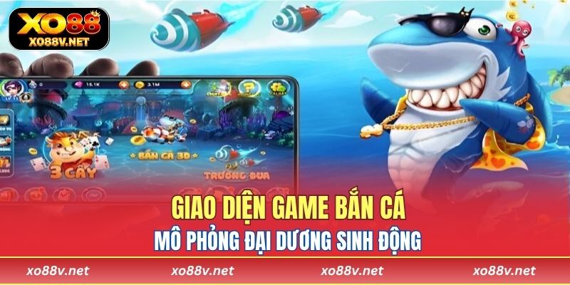 Giao diện game bắn cá trên nền tảng XO88 mô phỏng đại dương sinh động