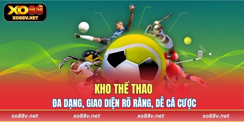 Kho thể thao đa dạng, giao diện rõ ràng, dễ cá cược