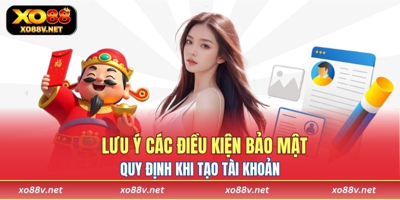 Người dùng nên lưu ý các điều kiện bảo mật và quy định khi tạo tài khoản