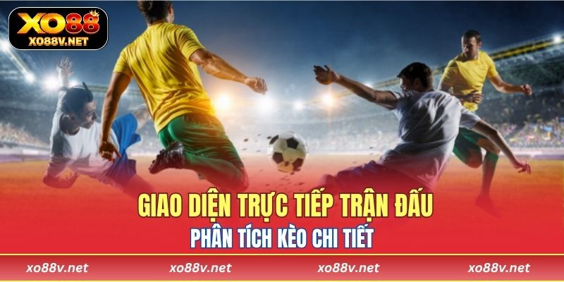 Giao diện trực tiếp trận đấu và phân tích kèo chi tiết