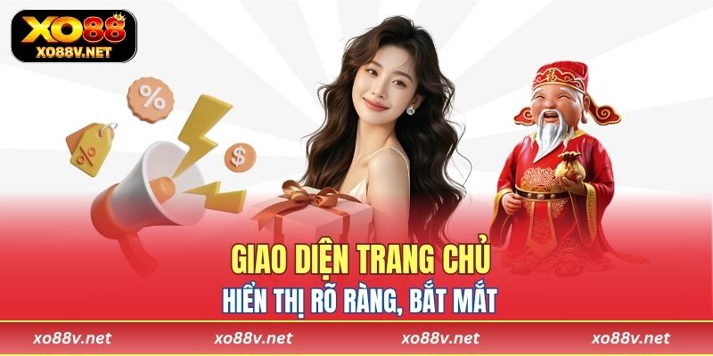 Giao diện trang chủ hiển thị rõ ràng, bắt mắt, phù hợp cả trên mobile và PC.